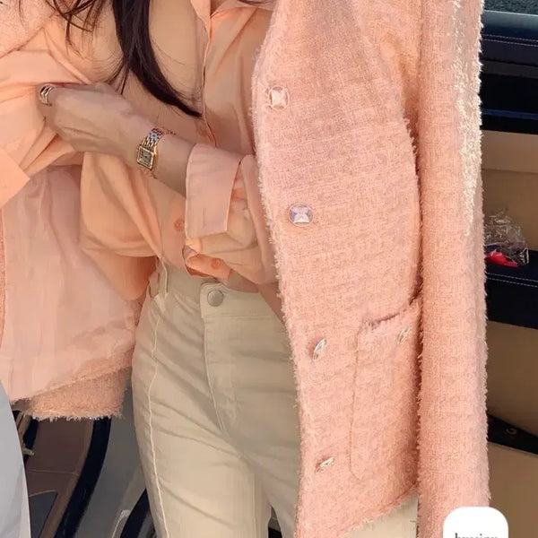 [BUNJANG] Bycinny Tweed Cheeks Dress / (새상품)바이씨니 제작 치크팝트위드