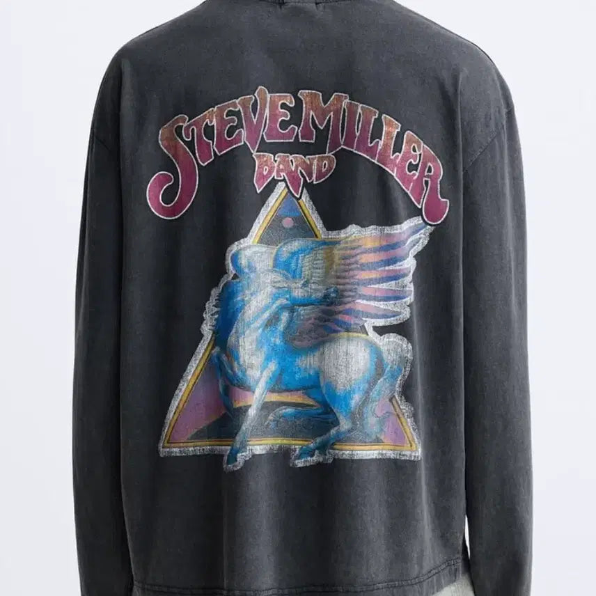 [BUNJANG] Zara Steve Miller Band Vintage Graphic Pigment Long Sleeve T-Shirt / (새상품) 자라 스티브밀러 밴드 빈티지 그래픽 피그먼트 롱슬리브 S