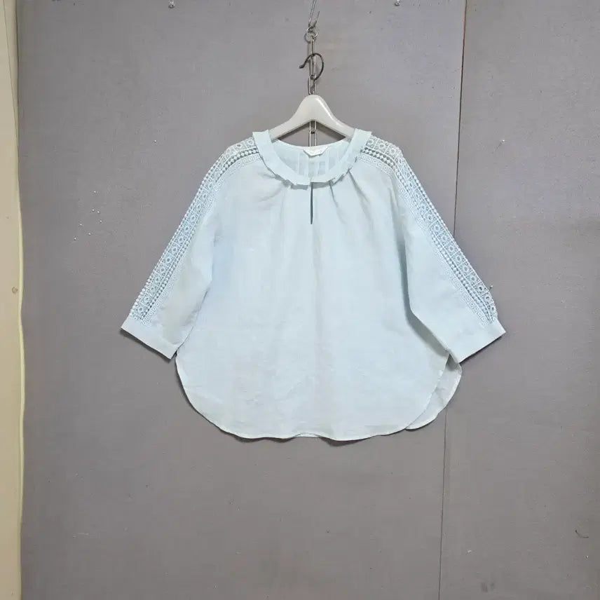 [BUNJANG] ASHLEY Boutique Sky Blue 7-Sleeve Linen Blouse / s하루특가s20  하늘색 7부소매 린넨 블라우스 FF  n6215