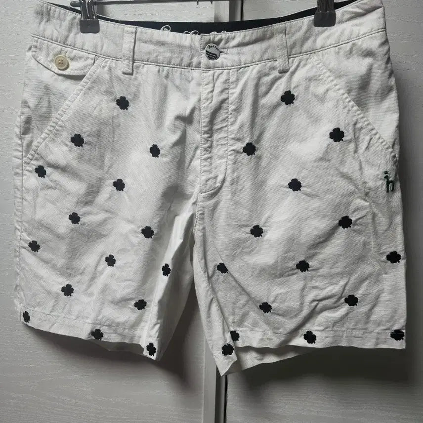 [BUNJANG] Hazzys Golf Embroidered Pants White / 헤지스 골프 자수 팬츠 30