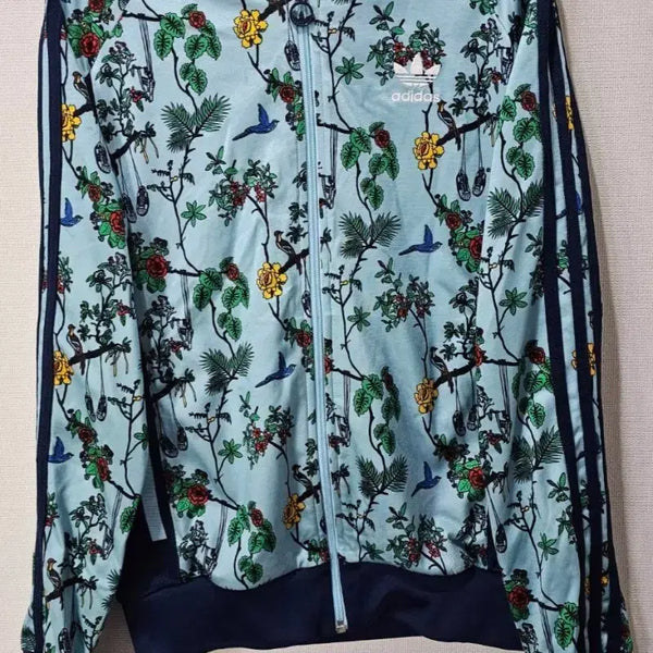 [BUNJANG] Adidas Flower Track Top Jersey Zip-up 95/M / 아디다스 대장급 플라워 트랙탑 져지집업 95/M