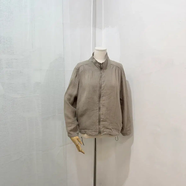 [BUNJANG] Linen Long Sleeve Jacket Windbreaker / 린넨 긴팔자켓 바람막이 리넨점퍼 야상 4705