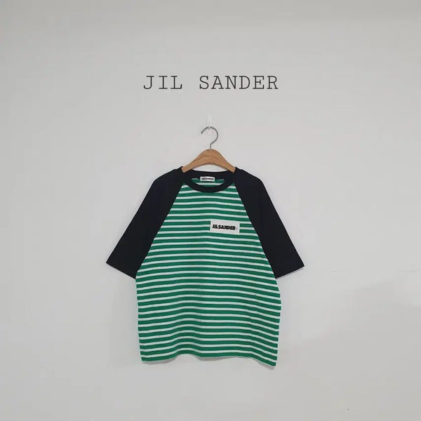 [BUNJANG] Jil Sander Striped T-Shirt Black/Green / No.26071011 질샌더 단가라 티셔츠 블랙/그린