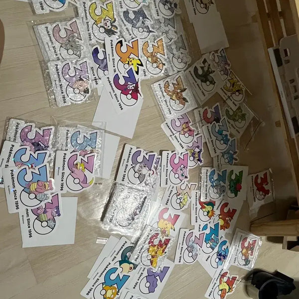 [BUNJANG] Pokemon 30th Anniversary Logo Sticker Set - Eevee, Sylveon, Pikachu, Ditto, Charizard & More (Limited Edition) / 포켓몬 로고스티커 메타몽 리자몽 조로아 뮤 에몽가 일반 포켓몬도 있어요