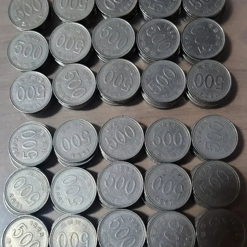 [BUNJANG] 1983 & 1984 500 Won Coin Bundle (150 pcs) / 동전 사용제 1983년 500원 1984년 500원 총 150개 일괄