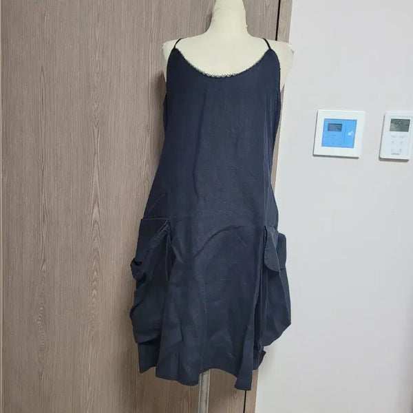 [BUNJANG] Emporio Armani Linen Bustier Midi Dress / 엠포리오 아르마니 마소재 뷔스티에 미디 원피스