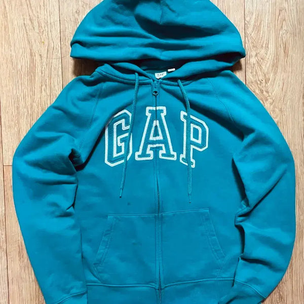 [BUNJANG] GAP Mint Green Full Zip Hoodie Jersey Jacket / GAP 갭 민트 청록 후드집업 져지 자켓 집업
