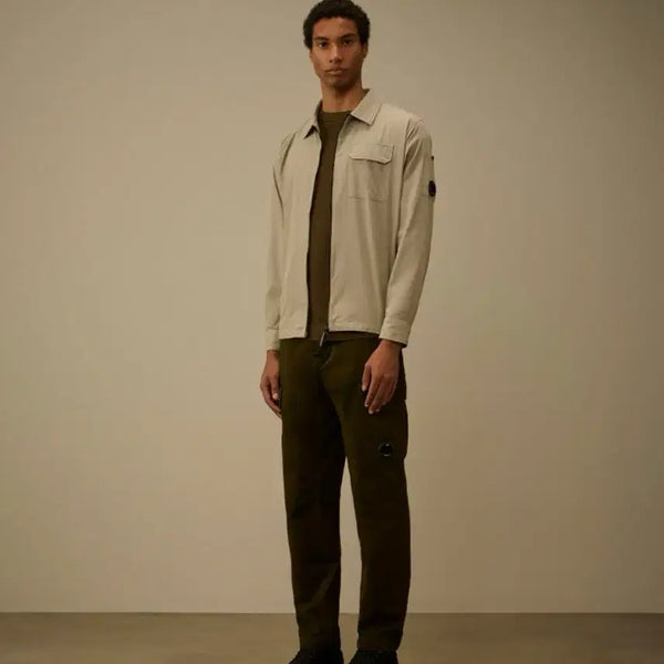 [BUNJANG] CP Company Lens Gabardine Overshirt Jacket Beige M / 급처) CP컴퍼니 렌즈 개버딘 오버셔츠 자켓 베이지 M