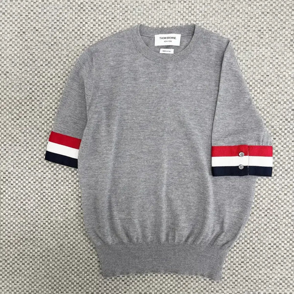 [BUNJANG] Thom Browne Armband Knit T-Shirt / [42]톰브라운 암밴드 니트 반팔티