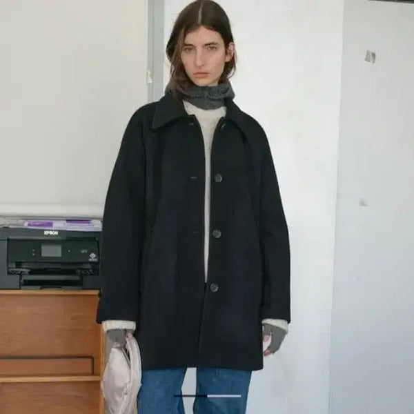 [BUNJANG] POSZER Half Wool Coat Navy / 포져(POSZER)하프 울코트 네이비
