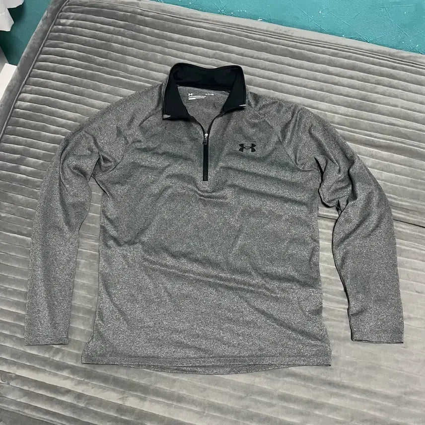 [BUNJANG] Under Armour Tech 2.0 Half Zip Carbon Heather Black / 언더아머 테크2.0 하프집업 카본 헤더 블랙 sm