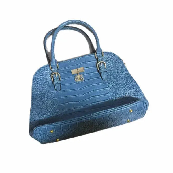 [BUNJANG] Vintage Blue Leather Shoulder Bag Tote Bag Crossbody Bag / 빈티지 블루 가죽 레더 숄더백 토트백 크로스백
