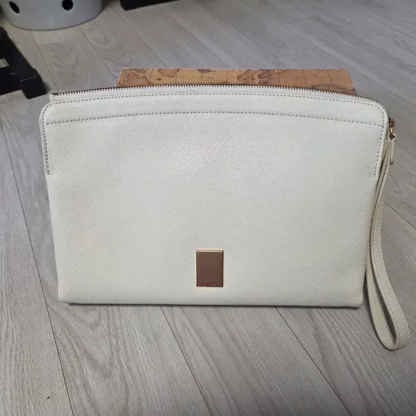 [BUNJANG] Couronne Women's Ivory Leather Clutch Bag / 쿠론 여성 클러치백 아이보리컬러
