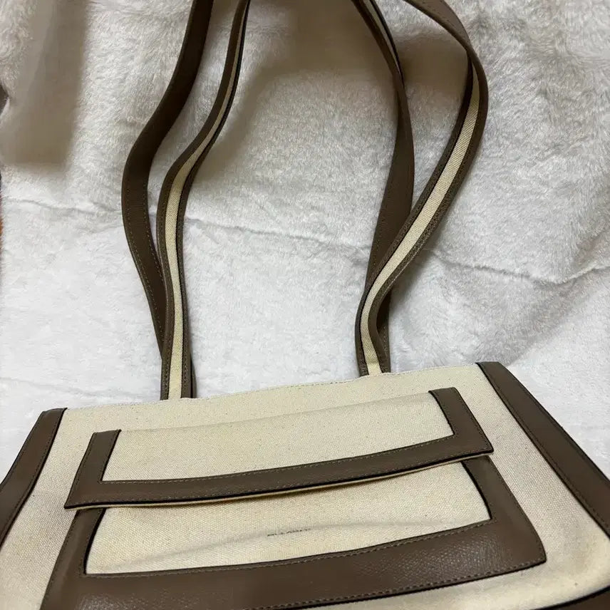 [BUNJANG] McLane Ladies Tote Bag Ivory with Brown Accent / MCLANEE