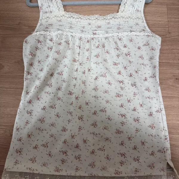 [BUNJANG] Camé Vintage Floral Sleeveless Top / 카메빈티지 잔꽃 슬리브리스