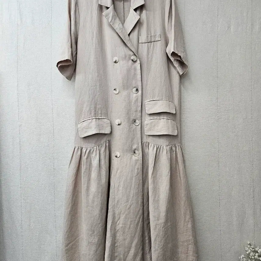 [BUNJANG] Linen Trench Long Dress / 린넨 트렌치형 롱원피스