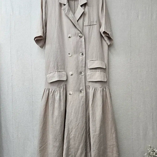 [BUNJANG] Linen Trench Long Dress / 린넨 트렌치형 롱원피스