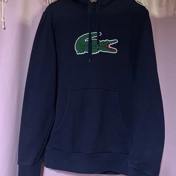 [BUNJANG] Lacoste Big Logo Navy Hoodie / 라코스테 네이비 후드티 라코스테후드티 빅로고