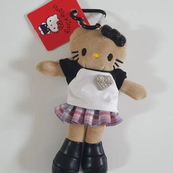 [BUNJANG] Hello Kitty Long Legs Check Skirt Doll Keychain / 헬로키티 롱다리 체크치마 인형키링