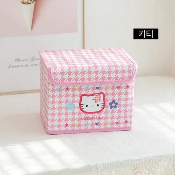 [BUNJANG] Hello Kitty Folding Storage Box / 헬로키티 접이식 체크 폴딩박스 수납함