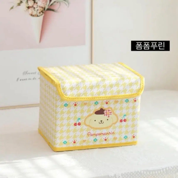 [BUNJANG] Pompompurin Folding Check Storage Box / 폼폼푸린 접이식 체크 폴딩박스 수납함