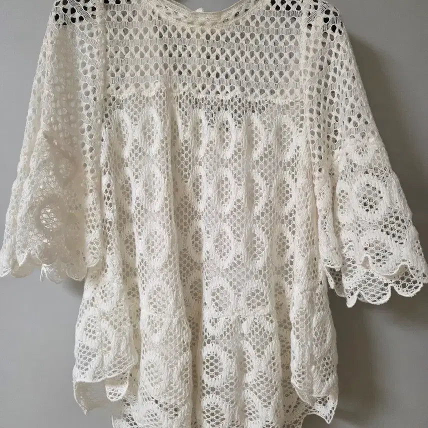 [BUNJANG] Time 1993 Crochet Blouse Size 55 / Time 타임 1993 크로셰 블라우스  55ㅡ새제품