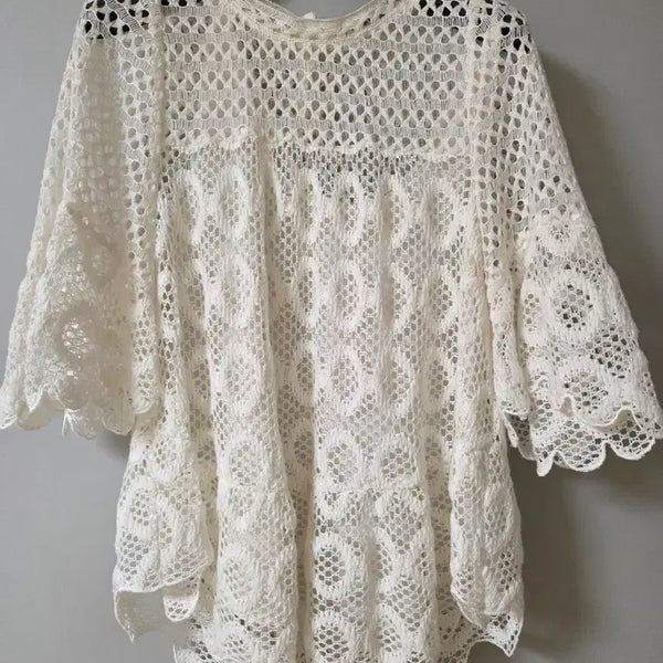 [BUNJANG] Time 1993 Crochet Blouse Size 55 / Time 타임 1993 크로셰 블라우스  55ㅡ새제품