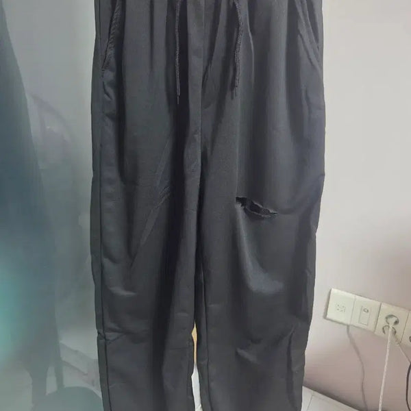 [BUNJANG] Black Ripped Loose Fit Pants / 블랙 찢청 헐렁한 바지