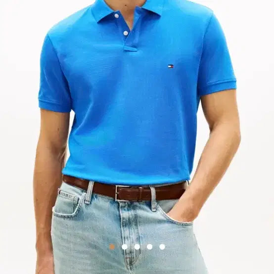 [BUNJANG] Tommy Hilfiger 26SS Regular Fit Short Sleeve Polo T-Shirt Blue Size 100 / 타미힐피거 26ss 레귤러핏 반팔 폴로티 100사이즈 판매 블루색상