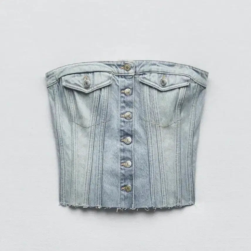 [BUNJANG] Zara Denim Tube Top (S) / 자라 데님 튜브탑 s