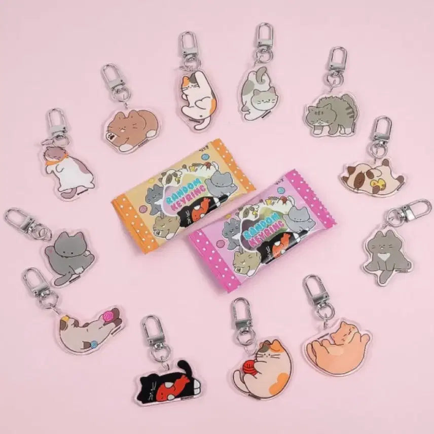 [BUNJANG] Cat Acrylic Keyring (Random) / 고양이 랜덤 아크릴 키링