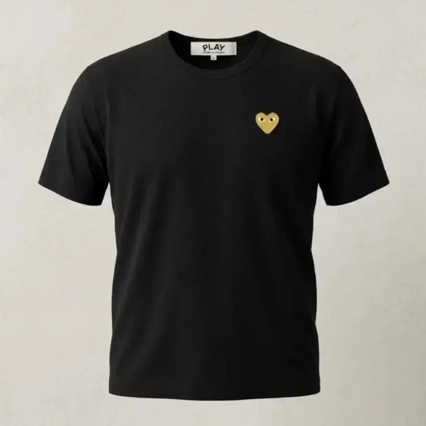 [BUNJANG] Comme des Garçons Gold Heart Short Sleeve T-Shirt / (새상품) 꼼데가르송 골드 하트 반팔티 블랙 화이트 XXL XL L M