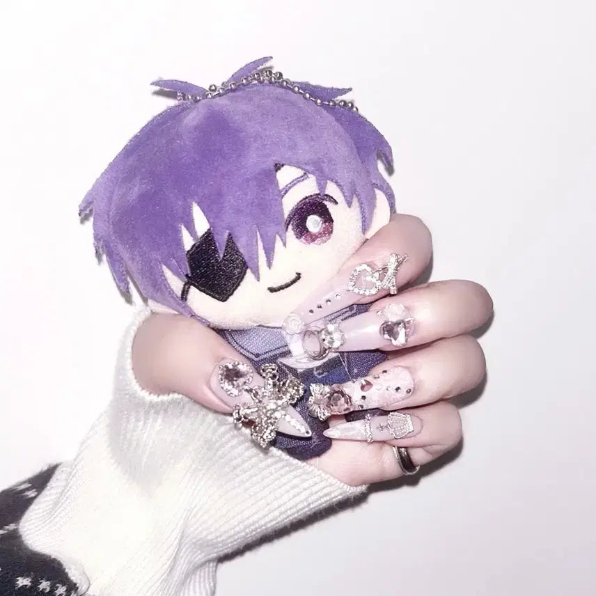 [BUNJANG] Handmade Pink Cubic Gyaru Stiletto Nails / 수제 네일팁 핑크 큐빅 갸루 양산형 스나계 판매