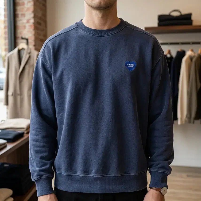 [BUNJANG] Carhartt WIP Heart Patch Sweatshirt Navy XL / 칼하트 WIP 하트 패치 스웨트셔츠 네이비 XL