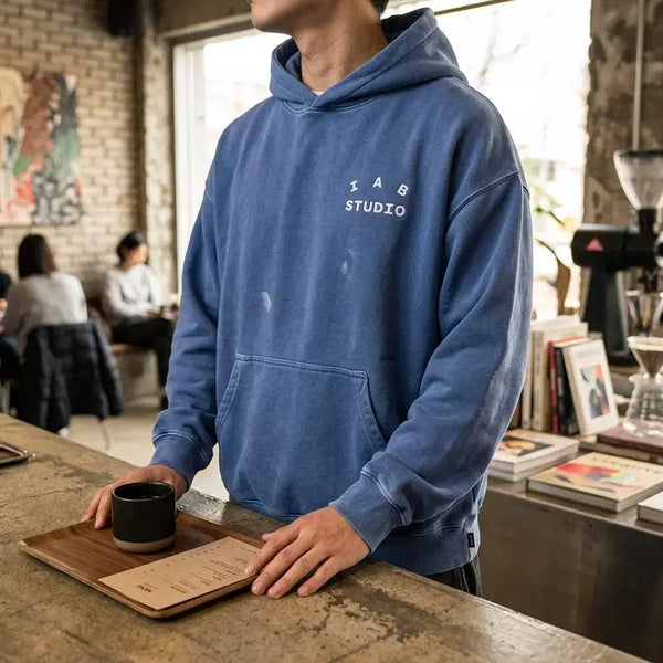 [BUNJANG] IAB Studio Signature Logo Hoodie Blue XL / 아이앱 스튜디오 시그니처 로고 후드티 블루 (XL)