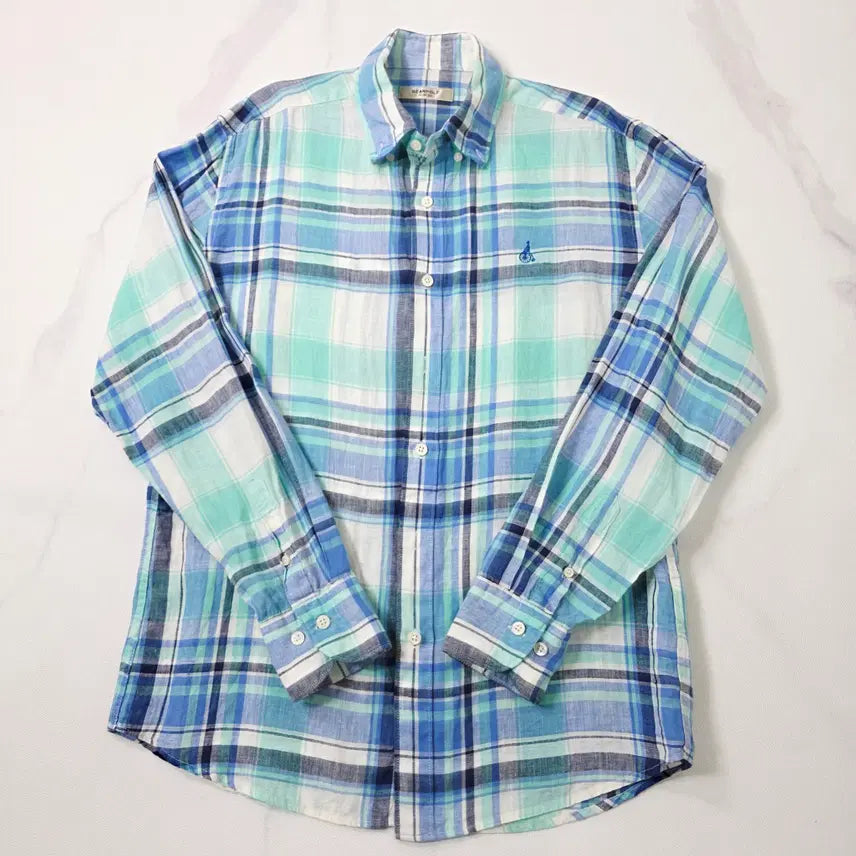 [BUNJANG] Beanpole Men's Slim Fit Check Shirt / 빈폴 남성 슬림핏 체크 셔츠 (100)