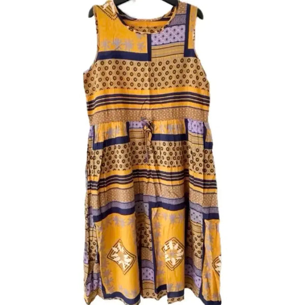[BUNJANG] 100% Cotton Japanese Vintage Floral Sleeveless Dress / 면100% 일본빈티지 원피스 꽃무늬 에스닉 히피 치마 나시 드레스 y2k