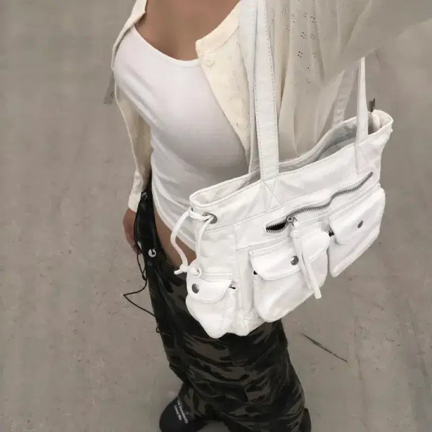 [BUNJANG] Natural White Shoulder Bag / 내츄럴 숄더백