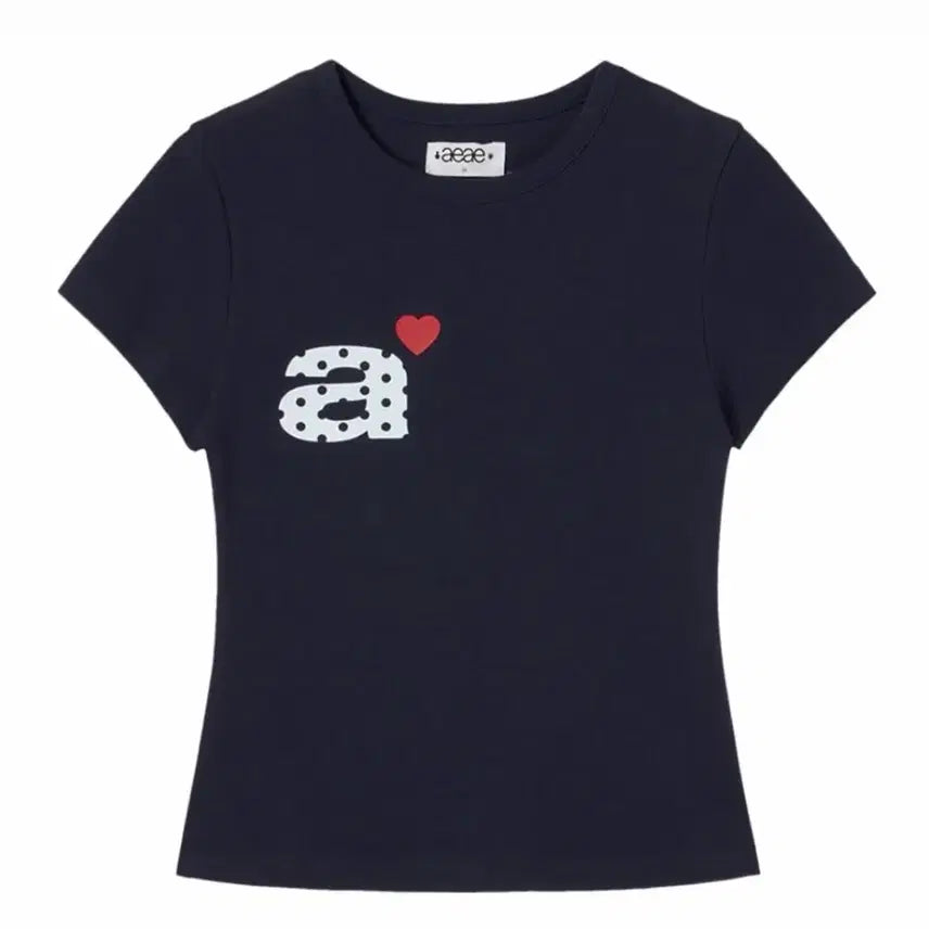 [BUNJANG] AEAE Dot Small Letter T-Shirt Navy / 에이이에이이 aeae 도트 스몰 레터 티셔츠 네이비