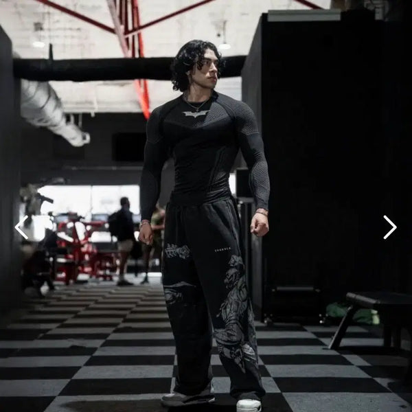 [BUNJANG] Young LA Batman Compression Long Sleeve & Short Sleeve Set / (무료우체국배송)영엘에이 베트맨 컴프레션 (긴팔,반팔)