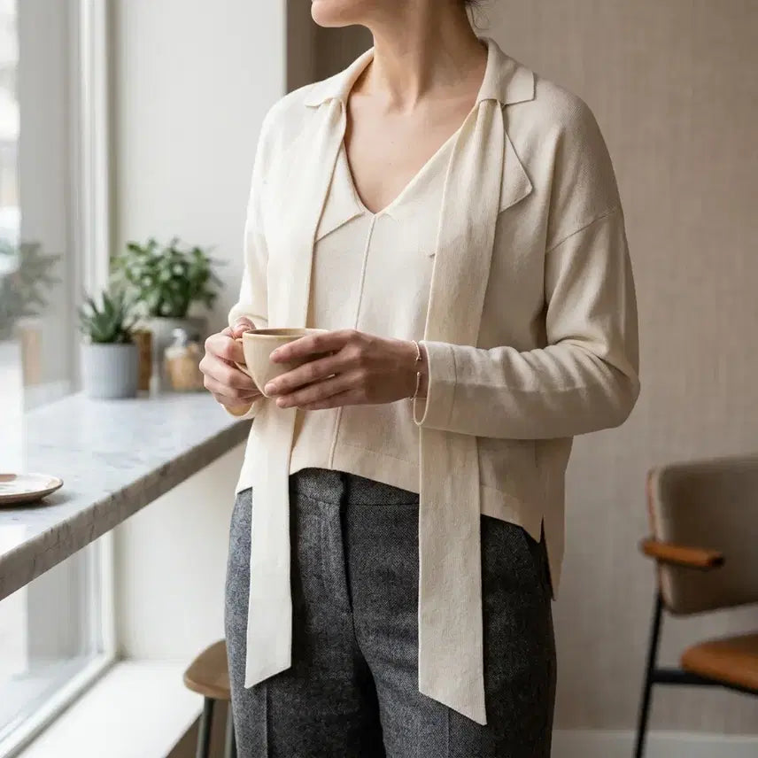 [BUNJANG] IRO Ivory Tie Detail Blouse / 이로(IRO) 아이보리 타이 디테일 블라우스 ~66