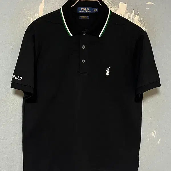 [BUNJANG] Polo Ralph Lauren Women's Colorblock Short Sleeve Polo Shirt Black M / POLO 폴로 여자 배색 반팔 카라티 블랙 캐주얼 베이직 M 95 66
