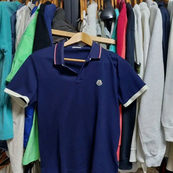 [BUNJANG] Moncler Polo Shirt Navy M / 몽클레어 반팔 카라티 네이비 M 큐알정품검수완료