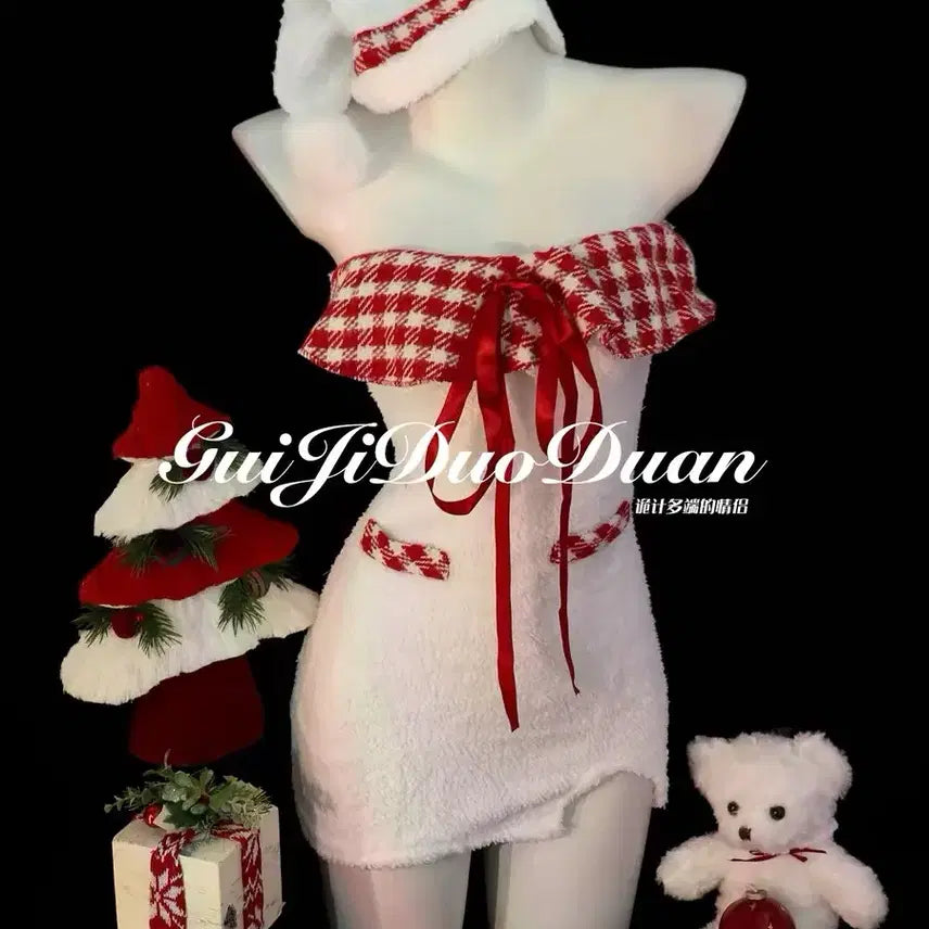 [BUNJANG] Santa Girl Red Check Top Dress / 산타걸 레드체크 탑 원피스