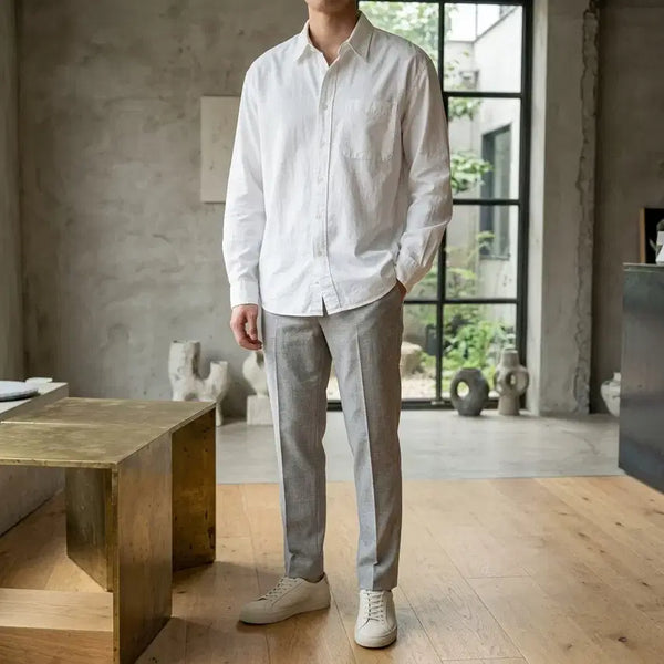 [BUNJANG] Solid Homme White Pocket Shirt / 솔리드옴므 화이트 포켓 셔츠 (95)