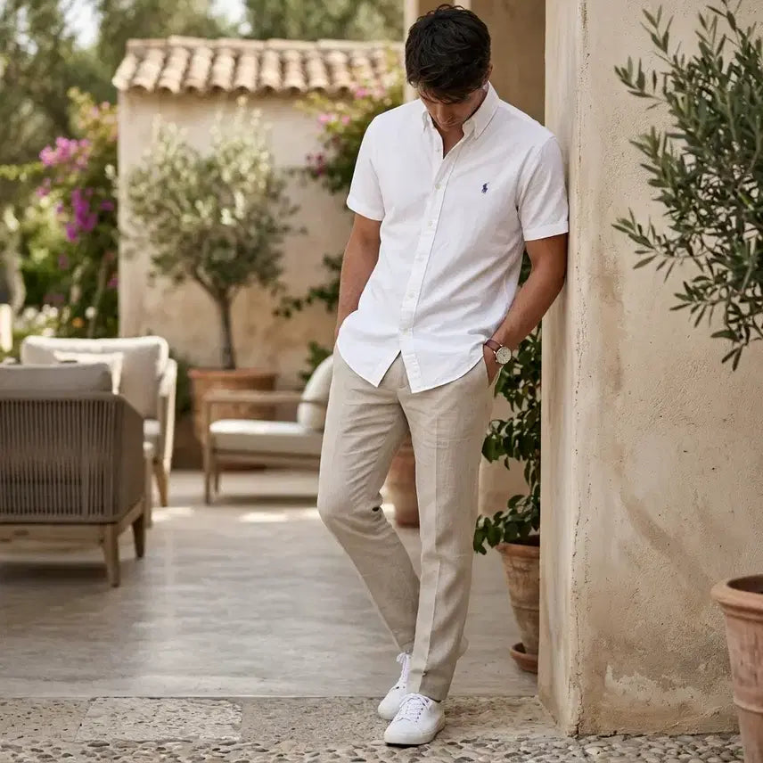 [BUNJANG] Ralph Lauren White Short Sleeve Shirt (L) / 랄프로렌 화이트 반팔 셔츠 (L)