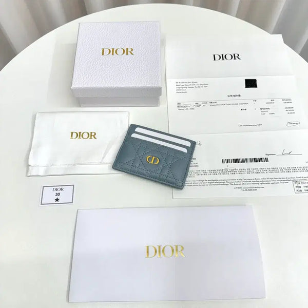 [BUNJANG] Dior Caro Freesia Card Holder Cloud Blue / [풀박스 / 2회 사용] 디올 카로 프리지아 카드지갑