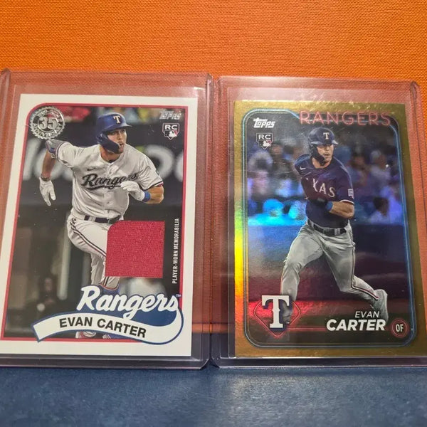 [BUNJANG] Evan Carter 2023 Rookie Relic Gold Foil Trading Card / 에반 카터(Evan carter) 렐릭/루키 5장
