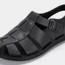 [BUNJANG] m.mook Men's Fisherman Sandals Genuine Leather Black Size 270 / 엠 무크 남성 피셔맨 샌들 소가죽 블랙 270