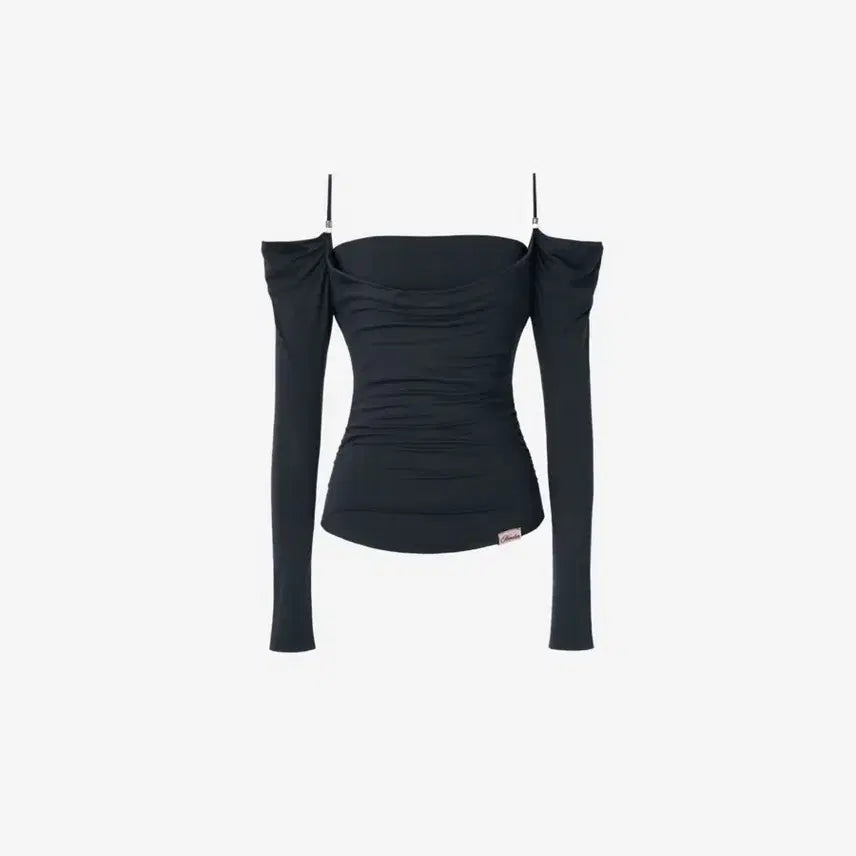 [BUNJANG] Newearlin Eve Draping Off-Shoulder Blouse Navy / 뉴얼린 이브 드레이핑 오프숄더 블라우스 네이비